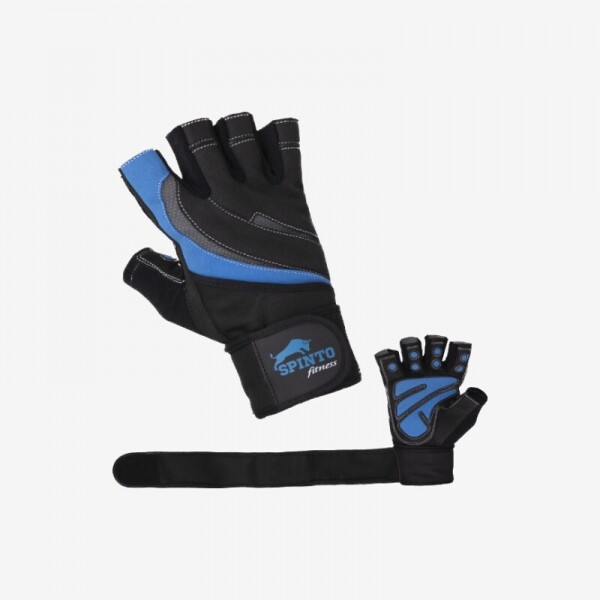 365MUSCLE,LONG STRAPS WORKOUT GLOVES [BLUE] 1 PAIR (SPINTO-17)