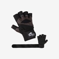 LONG STRAPS WORKOUT GLOVES [BROWN] 1 PAIR (SPINTO-51)